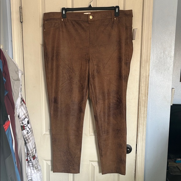 Chico's Pants - NWOT Chico’s distressed faux suede pull on pants size 22 regular